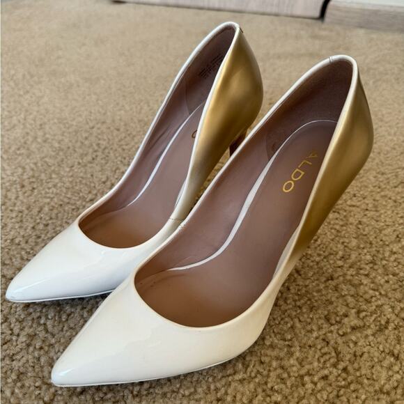 Aldo Ombre White/Gold Stessy Stiletto Heel/Pumps - Size 6.5 - Picture 1 of 12